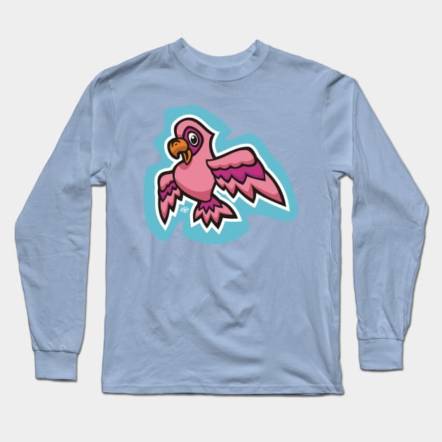 Little Pink Parrot Long Sleeve T-Shirt by MBK